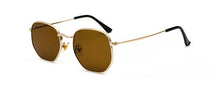 Load image into Gallery viewer, Kachawoo vintage gold sunglasses men square metal frame silver brown black small sun glasses female unisex summer style