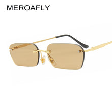 Load image into Gallery viewer, MEROAFLY Narrow Sunglasses Men Rimless Summer 2019 Red Blue Black Rectangular Sun glasses for Women