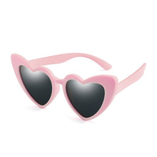 Load image into Gallery viewer, LongKeeper baby girl sunglasses for children heart 2019 TR90 black pink red heart sun glasses for kids