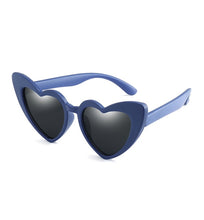 Load image into Gallery viewer, LongKeeper baby girl sunglasses for children heart 2019 TR90 black pink red heart sun glasses for kids