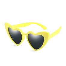 Load image into Gallery viewer, LongKeeper baby girl sunglasses for children heart 2019 TR90 black pink red heart sun glasses for kids
